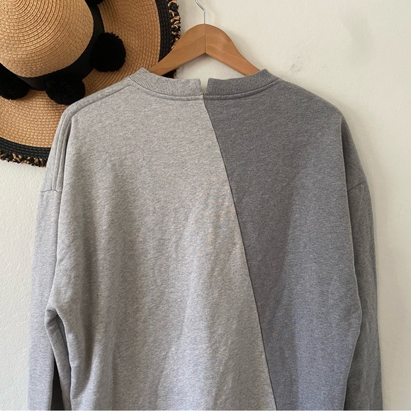 Lovers + Friends Oversized Gray Two Tone Colorblock Sweatshirt Dress Tunic - Picture 9 of 15